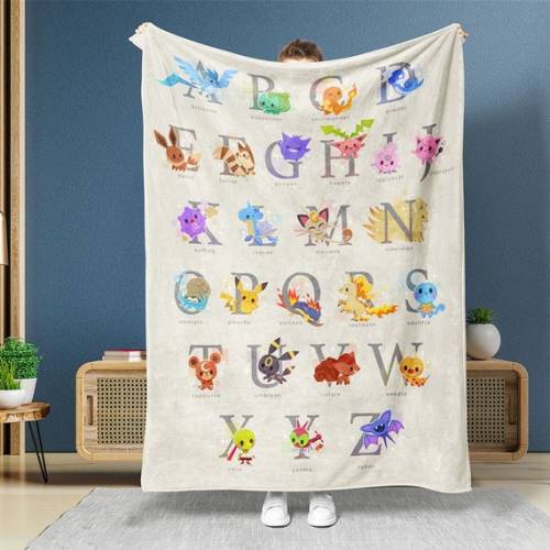 Usa Made Personalized Pk Alphabet Blanket Pk Characters - Etsy