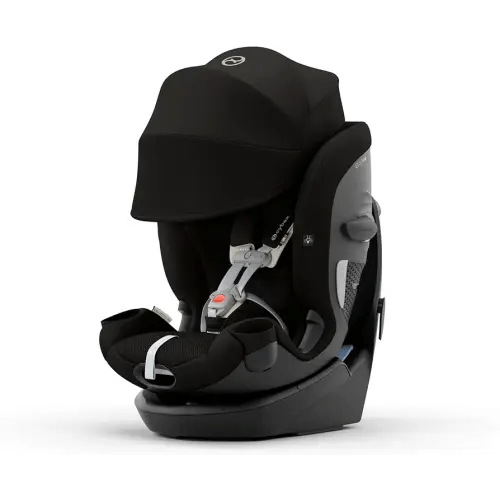 Cybex Callisto G 360 Rotating All-in-One Convertible Car Seat, SafeLock 1-Time Seat Belt Installation for Fast, Secure Setup, Side Impact Protection, SensorSafe – Moon Black