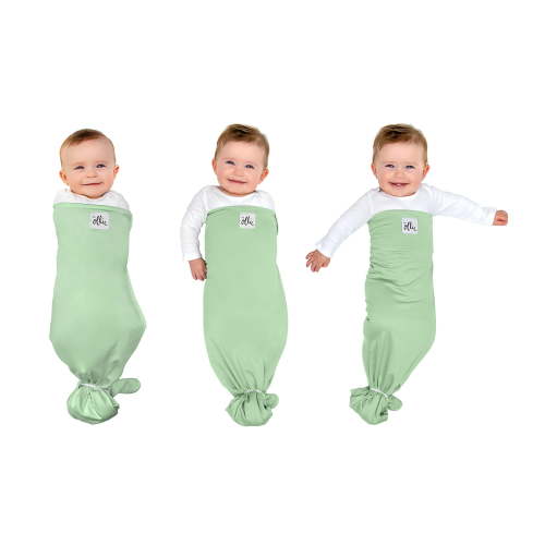 The Ollie Swaddle -- Helps to reduce the Moro (startle) reflex -- Made from a custom designed moisture-wicking material (Meadow)