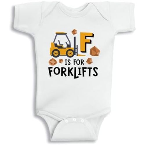 TATY Kids F is for Forklifts Baby Infant Bodysuit