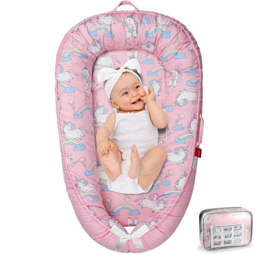 BUTOA Baby Lounger - Breathable & Soft Baby Nest, Portable and Lightweight Tummy Time Lounger for Home and Travel, Ideal Newborn Babies Essentials Baby Shower Gifts
