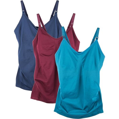Caramel Cantina 3 Pack Women's Nursing Cami Built In Bra