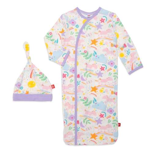 sunny day vibes modal magnetic cozy sleeper gown + hat set