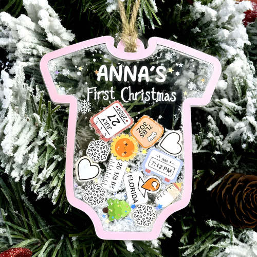 Baby 1st Christmas - Personalized 3 Layered Christmas Shaker Ornament – FaithCorner