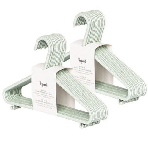3 Sprouts Kids & Baby Wheat Straw Plastic Hangers 30 Pack - Green
