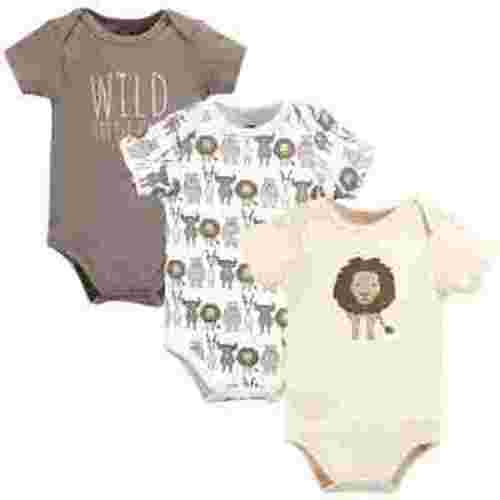 Hudson Baby Cotton Short Sleeve Bodysuits, 3-Pack, Sizes Newborn-24 Months