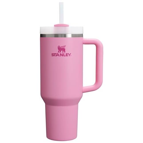 Stanley Quencher H2.0 Tumbler with Handle and Straw 40 oz | Flowstate 3-Position Lid | Cup Holder Compatible for Travel | Insulated Stainless Steel Cup | BPA-Free | Peony