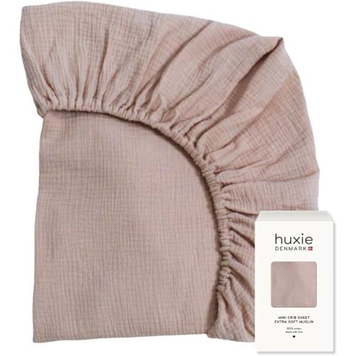 Denmark - Super Soft Muslin Mini Crib Sheets - 24'' x 38'' - 100% Organic Baby Crib Sheets for Boys and Girls (Blush)
