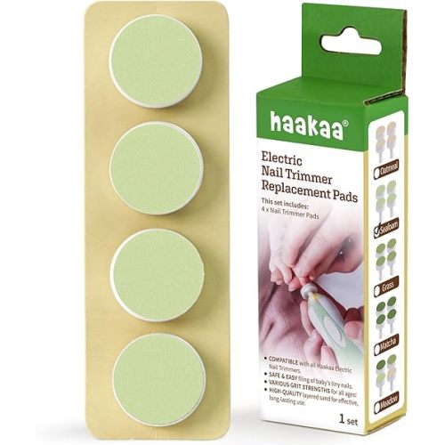 haakaa Electric Nail Trimmer Replacement Pads Baby Nail Trimmer Heads Compatible with All haakaa Nail Trimmers, Suitable for 3-6 Months, Seafoam