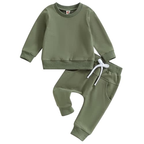 Tiaham Baby Boy Clothes Girl Outfits Fashion Sweatshirt Sweat Pant Kids Toddler Tops Pant Sets