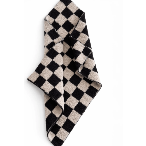 Phufy® Bliss Checkerboard Mini Blanket, Black/Cocoa