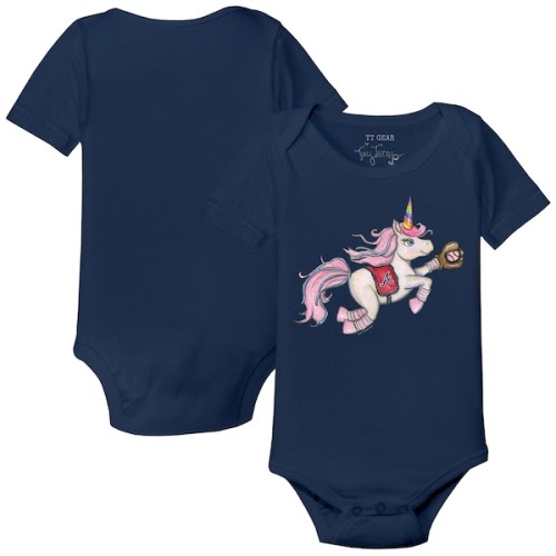 Infant Atlanta Braves Tiny Turnip Navy Unicorn Bodysuit
