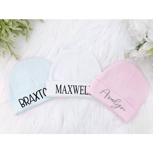 Newborn Baby Hat Personalized Baby Hat with Name Baby Shower Gift Gender Neutral Baby Beanie Girls Baby Hat Boys Baby Hat CHOOSE YOUR COLOR