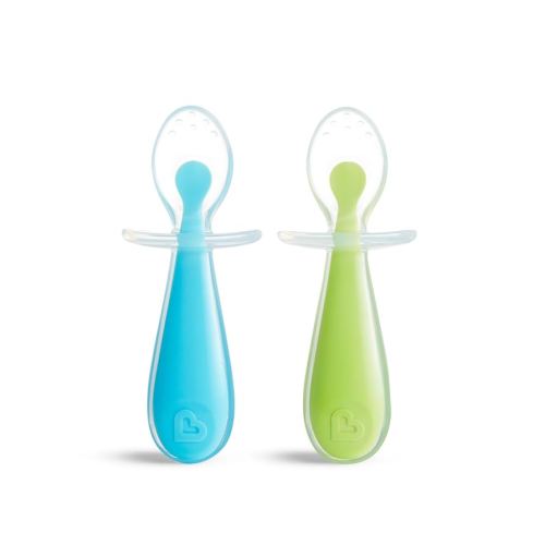 Munchkin Gentle Scoop Silicone Training Spoons 2 Piece Set, Blue/Green : Amazon.com.au: Baby