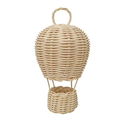 caralin Rattan Hot Air Balloon Handwoven Small Pendant Charm Accessory Decor for Kids Room Kindergarten Nursery Decoration Rattan