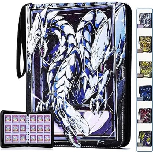 Trading Card binder for Y-G-O Cards- 990 Pockets Card Album with Sleeves Compatible with TCG Cards, TCG Cards Or Other Standard Size Cards Holder-Dragon