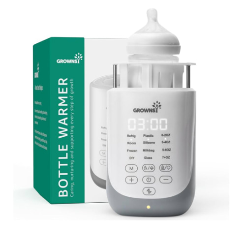GROWNSY Nutri Bottle Warmer with Innovative Auto-Lift Feature, 10-in-1 Fast Baby Bottle Warmer with Night Light, Retain Nutrients Milk Warmer for Breastmilk&Formula