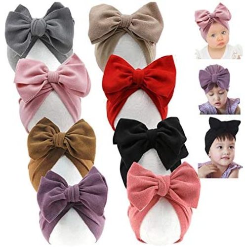 Baby Turban Newborn Girl Hospital Hat Cotton Toddler Big Hair Bow Infant Toddler Kid Headwrap