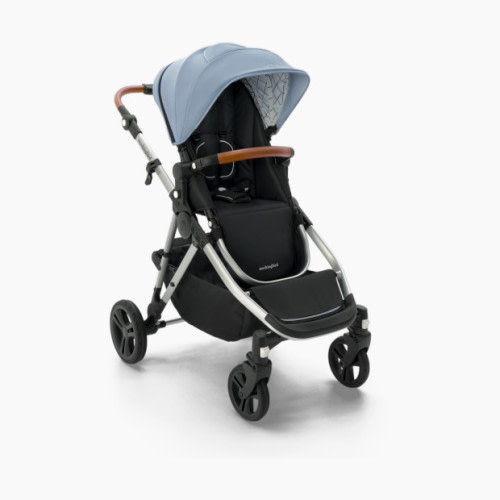 Mockingbird Single-to-Double Stroller 2.0 - Sky/Windowpane Canopy With Penny Leather