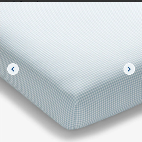 Ditsy Gingham Classic Cool Organic Cotton Percale Fitted Crib Sheet