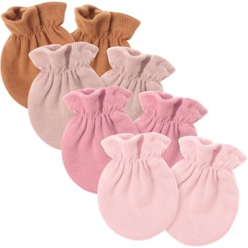 BQUBO Newborn Infant Toddler Mittens No Scratch Cotton Elastic Wrist Gloves Hypoallergenic for 0-6 Months Baby Boys Girls