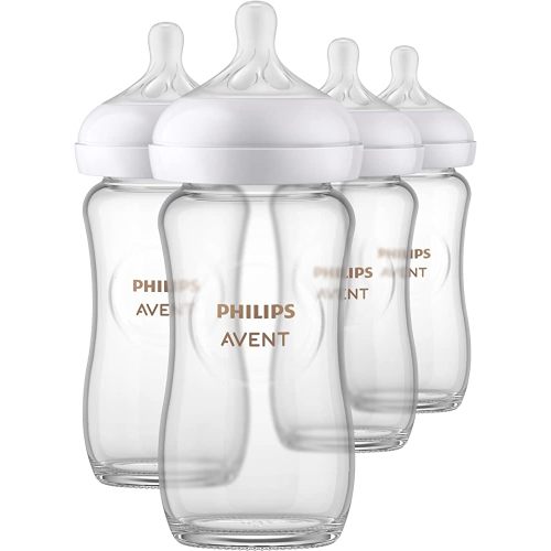 Amazon.com : Philips AVENT Glass Natural Baby Bottle with Natural Response Nipple, Clear, 8oz, 4pk, SCY913/04 : Baby