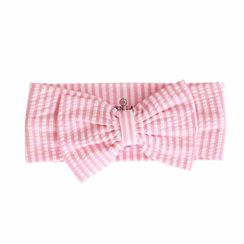 Swim Bow | Seersucker Dusty Pink