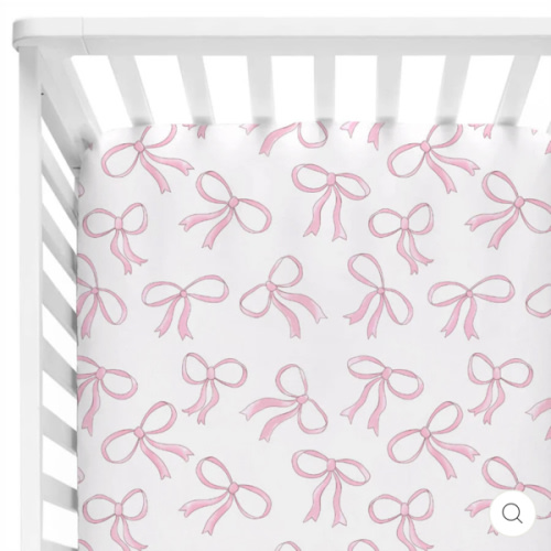 Blushing Bows Crib Sheet