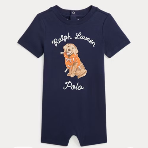 Dog-Print Cotton Jersey Shortall