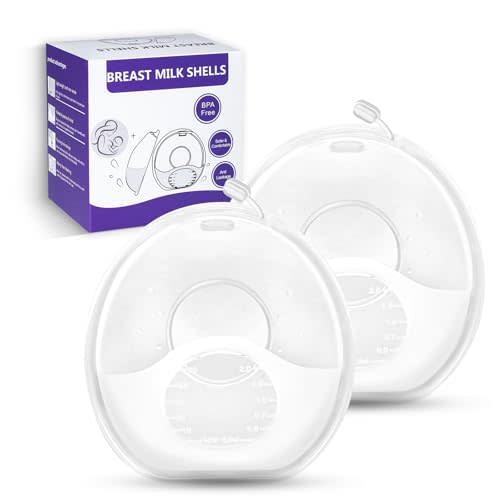 Breast Milk Collector, Milk Collectors for Breastfeeding, Reusable Breast Milk Shells, Catcher Protect Sore Nipples for Breastfeeding,Made from BPA-Free and Food-Safe Silicone(2.03oz,2 Counts)