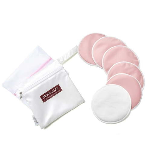 Momcozy Reusable Nursing Pads, 3-Layer Washable Breast Pads, Ultra-thin 6 Pack