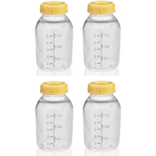Medela Breast Milk Collection Storage Feeding Bottle w/Lid 5 Oz/ 150 Ml X4
