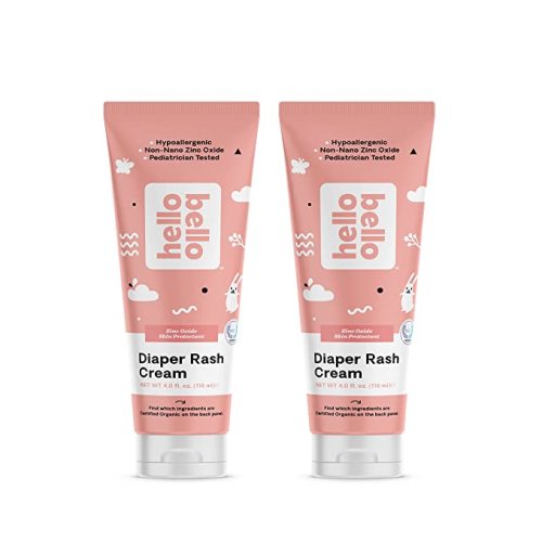 Hello Bello Diaper Rash Cream, Vegan Cruelty-Free Non-Nano Zinc Oxide, 4 fl. oz (Pack of 2) - 4 Fl Oz (Pack of 2)