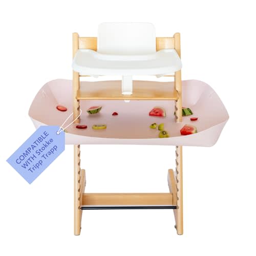 CATCHY -Food Catcher-Compatible with Stokke Tripp Trapp High Chair +11 Other High Chairs-Highchair Sold Separately-Baby & Toddler Food & Mess Catcher-Premium Linen Inspired -Under High Chair Accessory