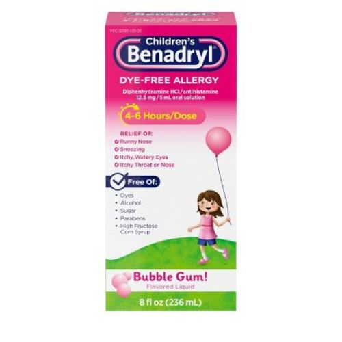 Children's Benadryl Dye-free Allergy Liquid - Diphenhydramine Hcl - Bubble Gum - 8 Fl Oz