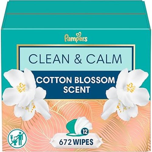 Pampers Wipes, Clean & Calm, Cotton Blossom Scent, 672 Wipes Total (12X Pop-Top Packs)