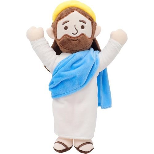 Jesus Plush Jesus Stuffed Doll Jesus Plushie Toys Christian Stuff Religious Party Favors Gifts for Kids for Christening Easter (002), Blue