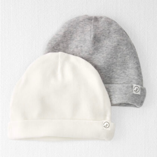 Baby 2-Pack Organic Cotton Rib Caps