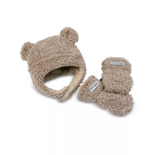 Unisex Teddy Hat & Mittens Set - Baby