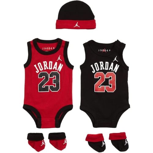 Jordan Baby Boy's Jersey Tank Bodysuit Five-Piece (Infant/Toddler/Little Kids) Gym Red 0-6 Months