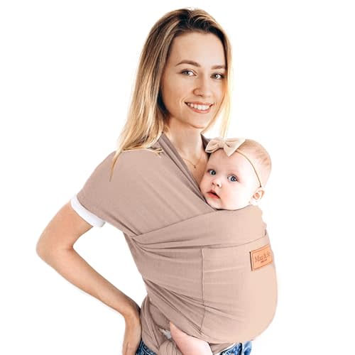 Baby Wrap Carrier - Premium Cotton Baby Carrier Wrap for Newborn to Toddler- Infant Carrier- Baby Holder One Size Fits All with Front Pocket by Max&so