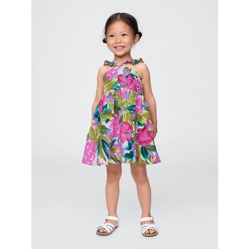 Baby & Toddler Linen-Cotton Flutter V-Neck Dress