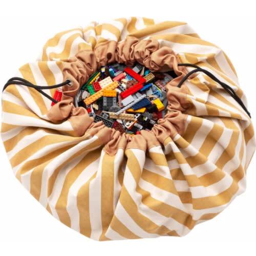 Striped Play Mat/Storage Bag | Mustard