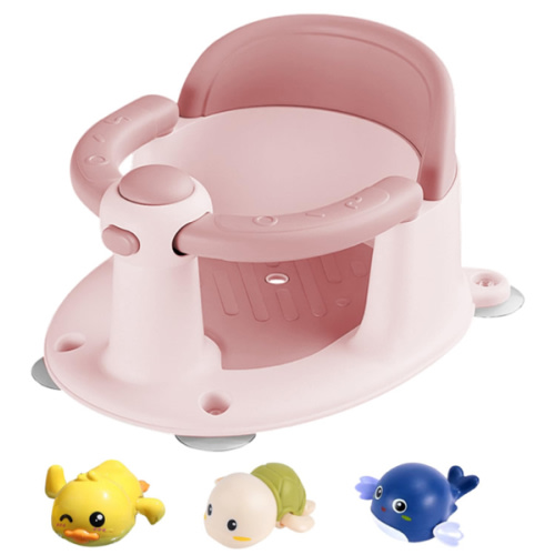 Baby Bath Seat for Babies 6 Months & Up, Bath Seats for Babies Sitting Up, Non-Slip Toddler Bath Seat, Baby Bathtub Seat with Suction Cup, Pink