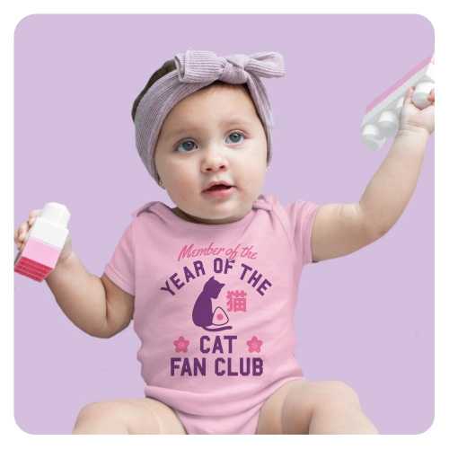Year of the Cat Fan Club Baby Bodysuit, Anime Baby Outfit, Kawaii Baby Bodysuit, Nerdy Baby Shower Gift
