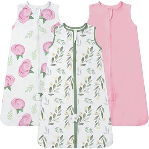 TotAha Sleep Sacks 3-Pack,Buttery Soft Sleepsack,Swaddle Transition Wearable Blanket Sleep Bag for 0-6-12-18-24 Months