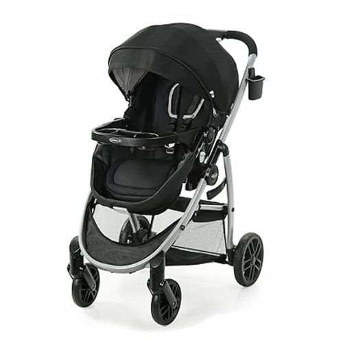 Graco Modes Pramette Travel System, 3-in1 Modular Carseat Stroller Combo, Infant Car Seat Carrier to Toddler Stroller, Includes the SnugRide 35 Car Seat, Ellington