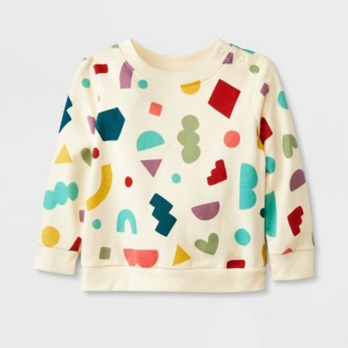 Baby Shapes French Terry Sweatshirt - Cat & Jack™ Ivory 12m