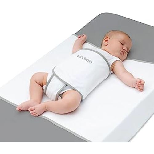 Baby Brezza Safe Sleep Swaddle Blanket for Crib Safety for Newborns and Infants – Safe, Anti-Rollover Blanket, White