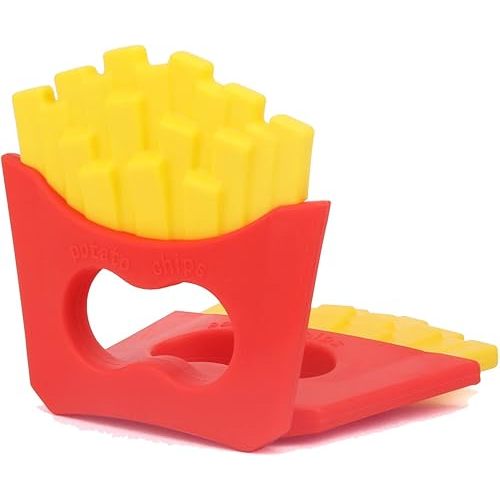 Teething Toys for Babies Soothe Teething Pain and Itching Gums, Food Grade Silicone Teethers for Babies 0-6 Months/6-12 Months, (Fries)